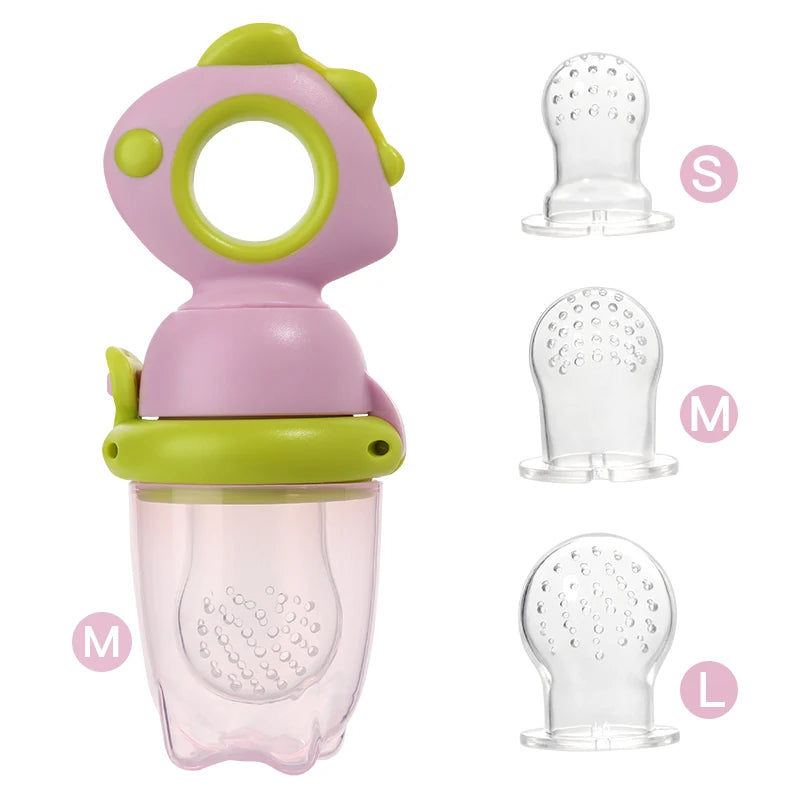 Silicone Baby Fruit Feeder & Teether | Rotating Fresh Food Nibbler