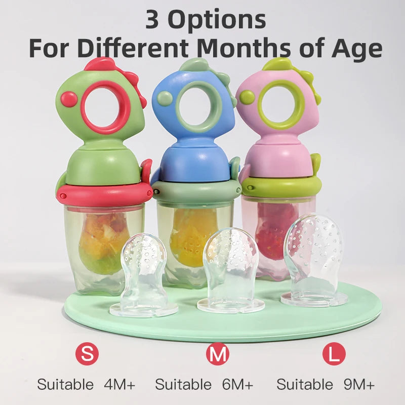Silicone Baby Fruit Feeder & Teether | Rotating Fresh Food Nibbler