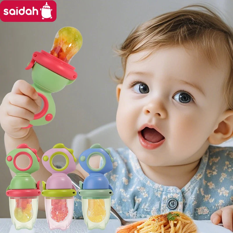 Silicone Baby Fruit Feeder & Teether | Rotating Fresh Food Nibbler