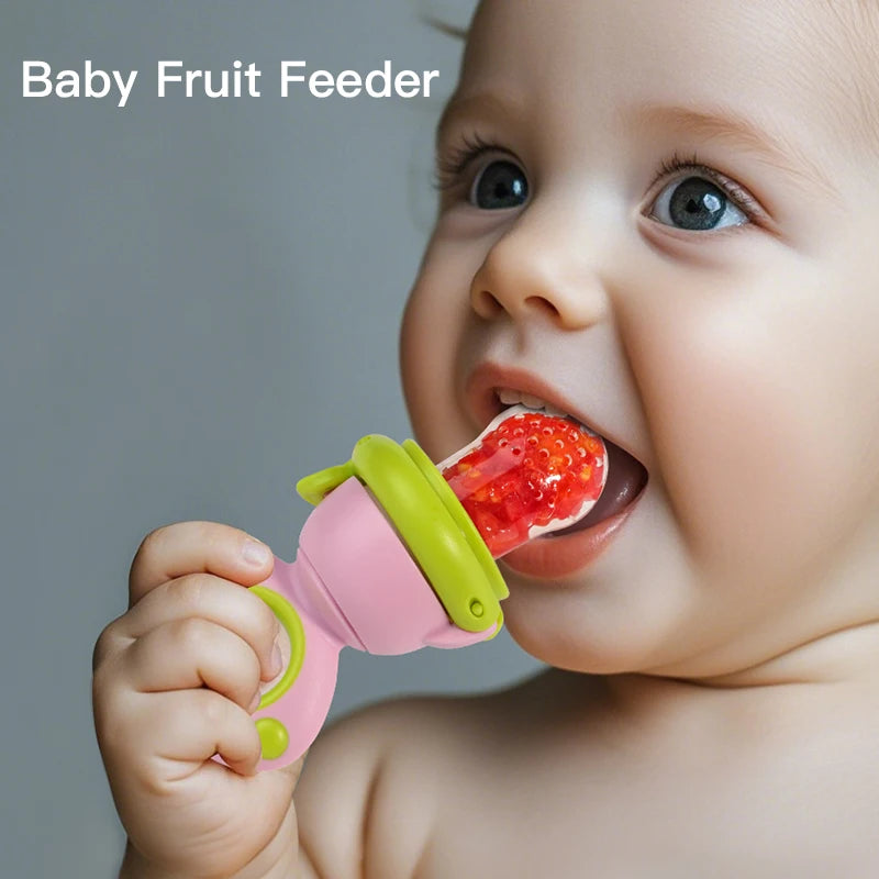 Silicone Baby Fruit Feeder & Teether | Rotating Fresh Food Nibbler