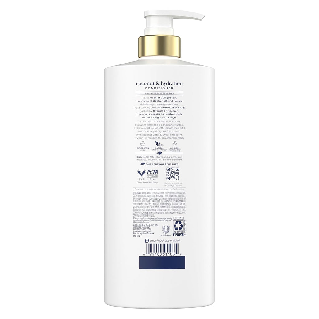Conditioner Coconut & Hydration for Dry Hair Care, 28 Fl Oz